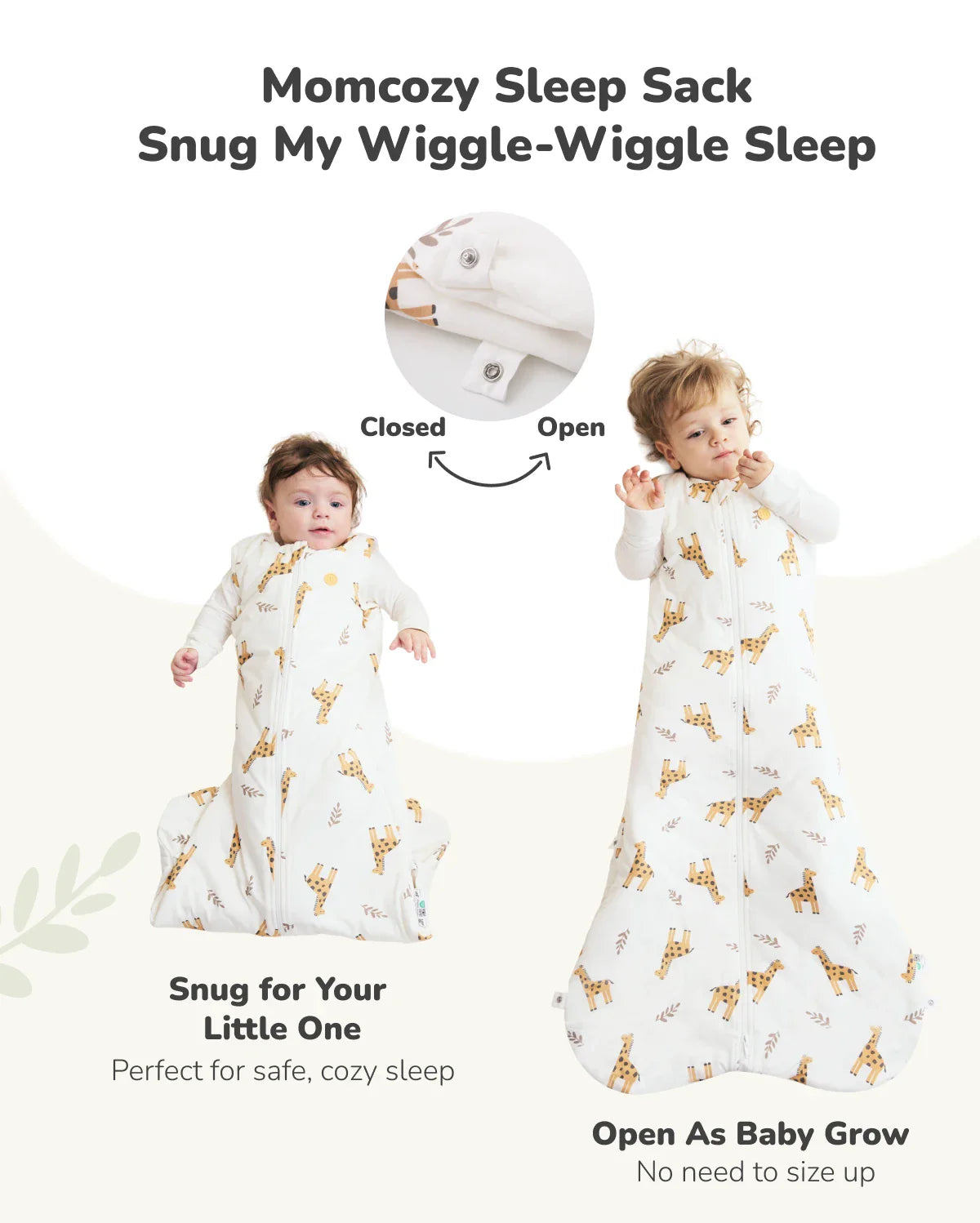Baby Sleep Sack 1.5 TOG & Easy Swaddle Wrap For 0-3M Bundle