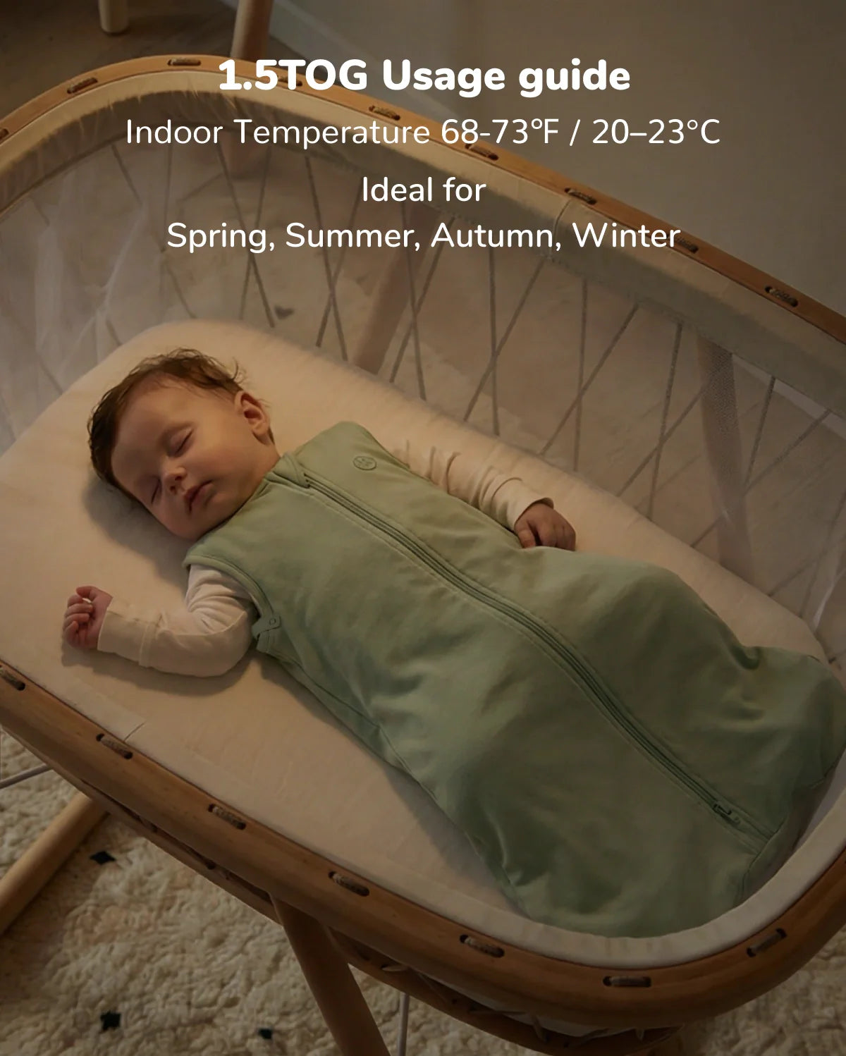 Baby Sleep Sack 1.5 TOG & Easy Swaddle Wrap For 0-3M Bundle