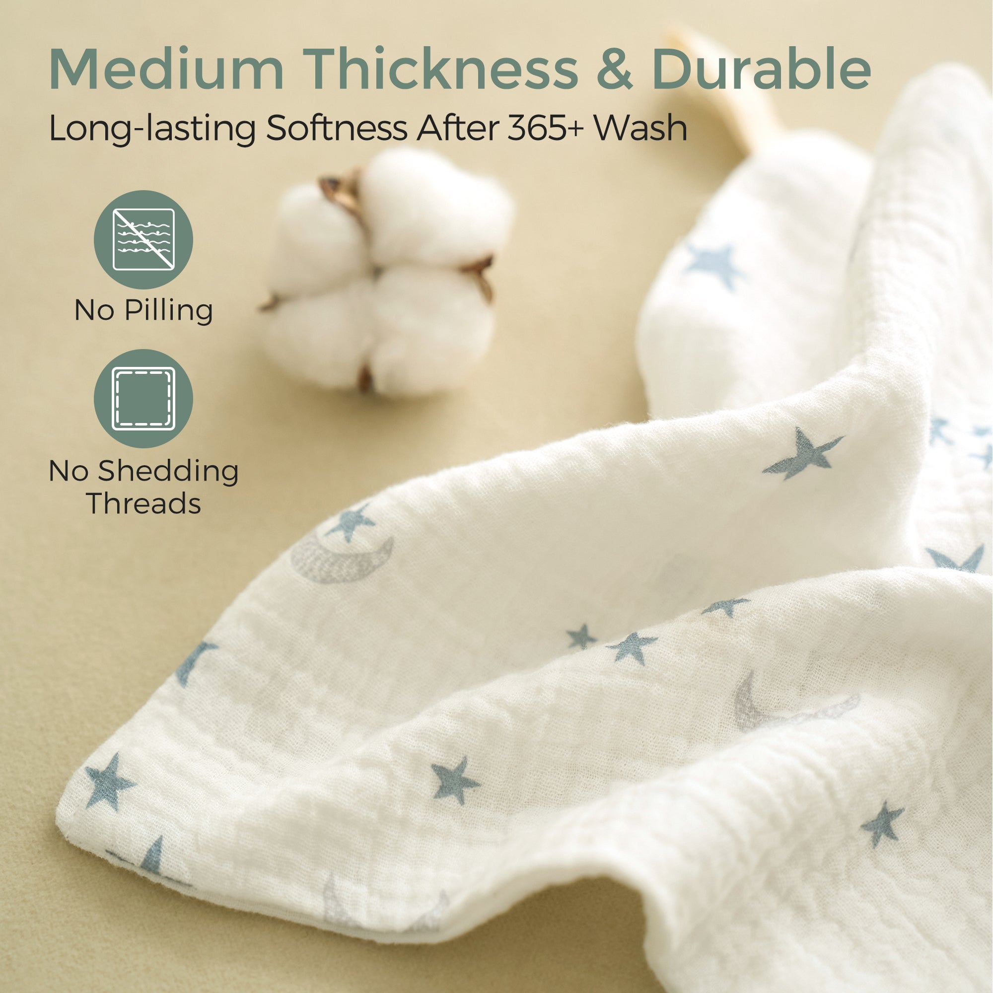 Momcozy Mussole Neonato in 100% Cotone – Morbide, 4 Strati