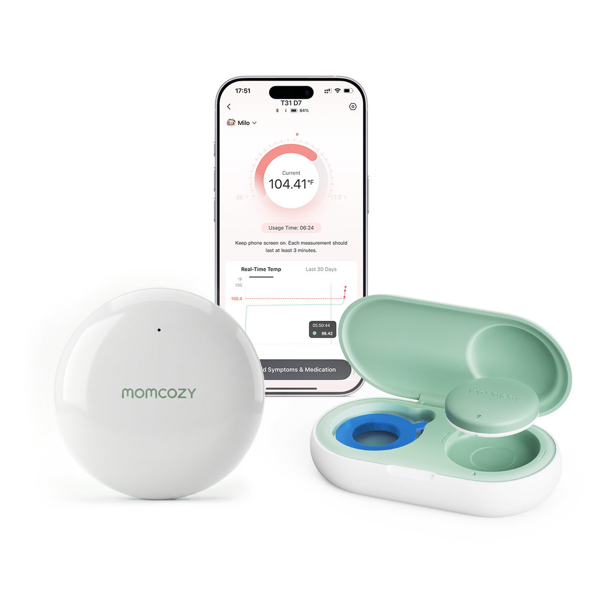 Termometro Intelligente Indossabile per Neonati Momcozy con Ripetitore