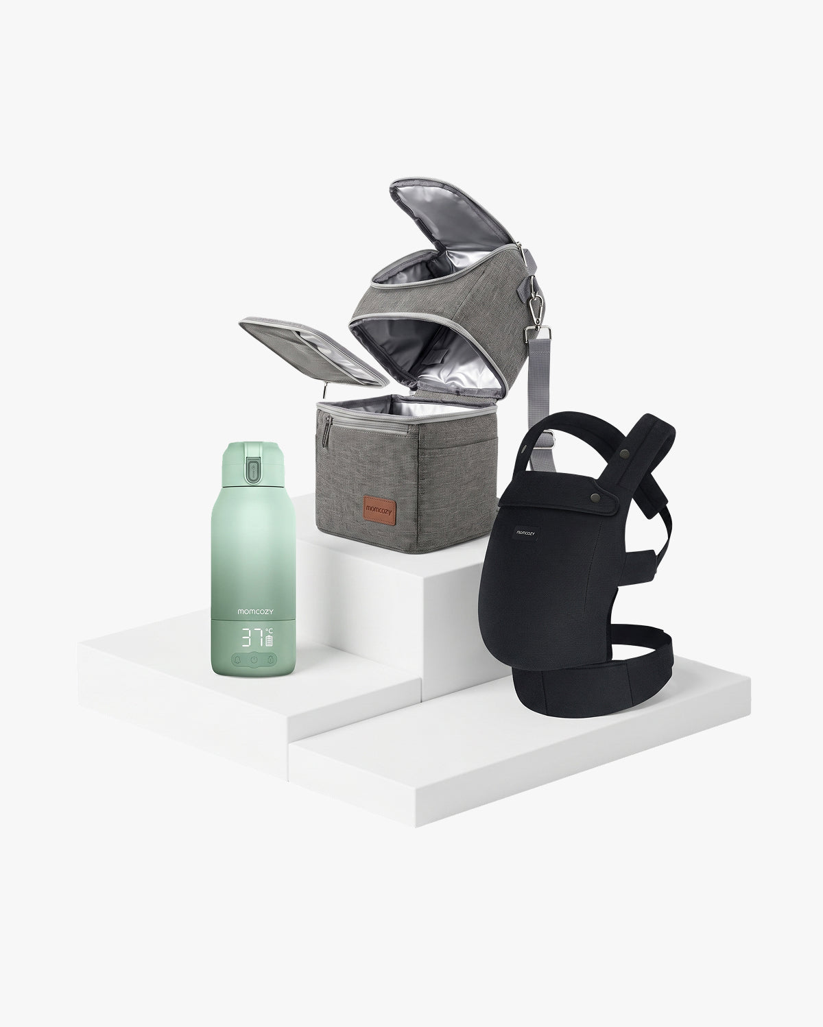 Kit In Movimento: Marsupio Neonato PureHug, Borsa Termica per Latte Materno e Scaldabiberon