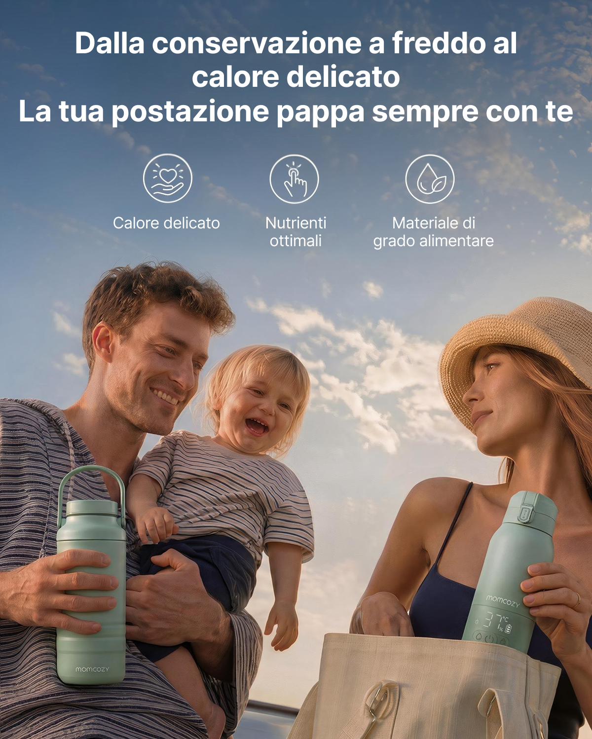 Kit On-the-Go: Scaldabiberon Portatile + Contenitore Refrigerante per Latte Materno 650ml