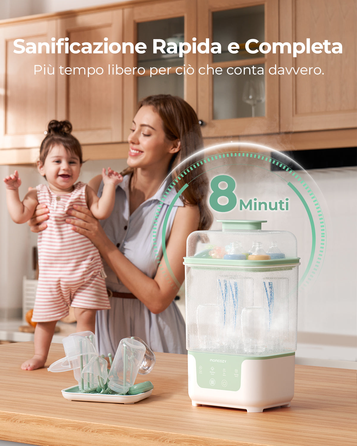 Sterilizzatore e Asciugabiberon Compatto 4 in 1 Momcozy