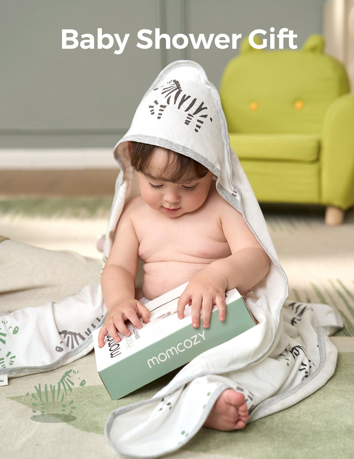 Asciugamano con Cappuccio per Neonato, Ideale per Baby Shower - Confezione da 2