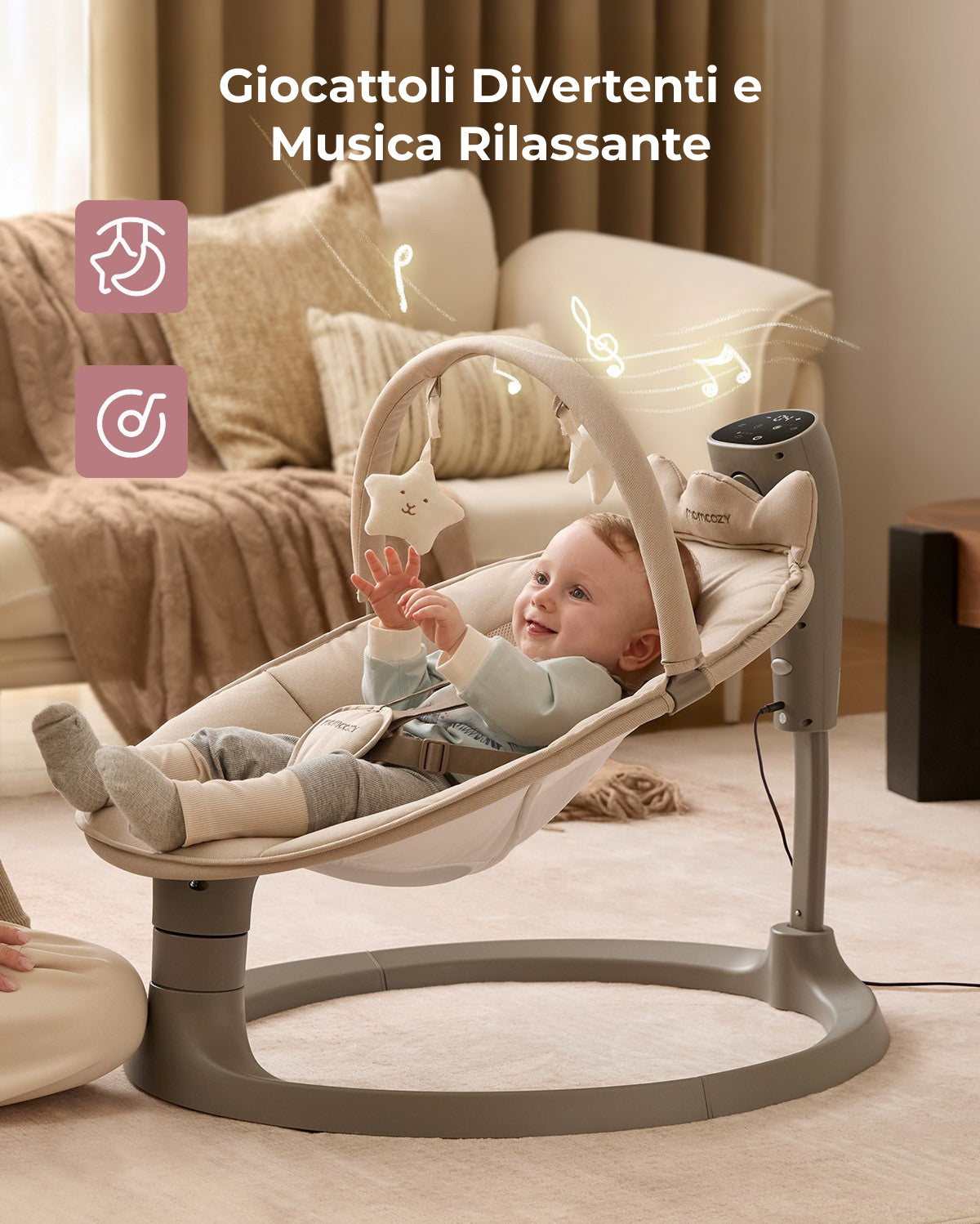 Altalena Elettrica 2 in 1 per Neonati Momcozy