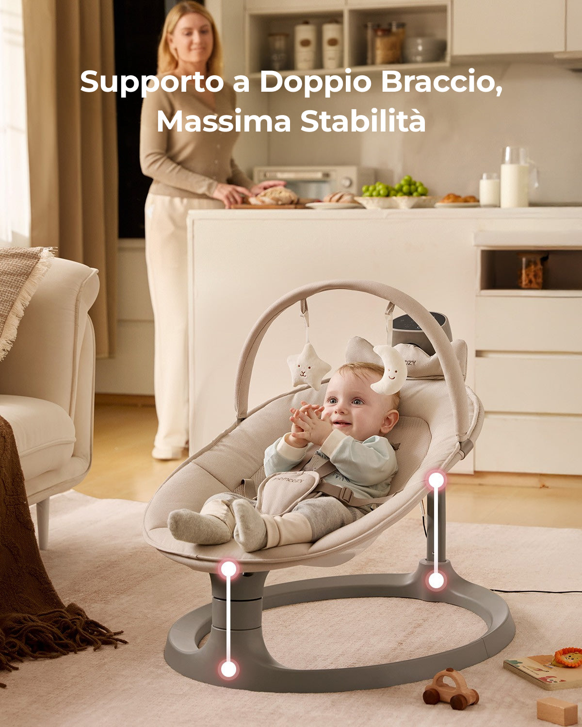 Altalena Elettrica 2 in 1 per Neonati Momcozy