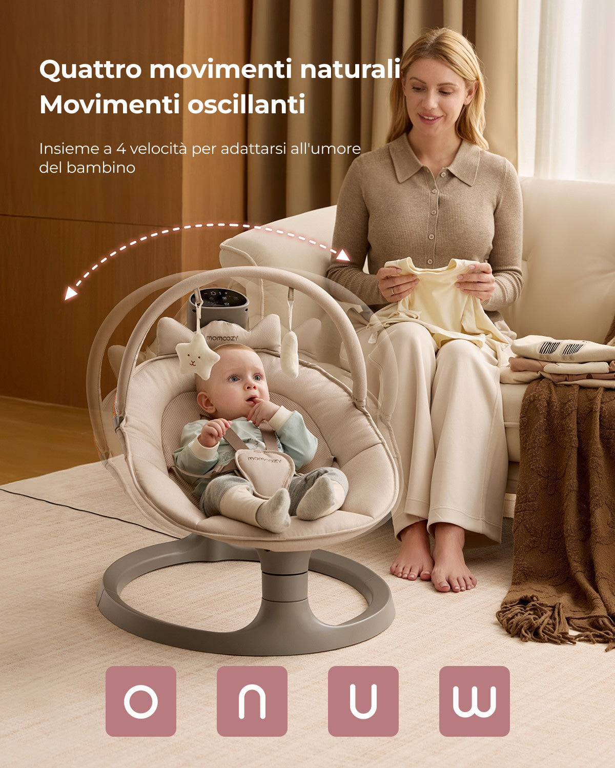 Altalena Elettrica 2 in 1 per Neonati Momcozy