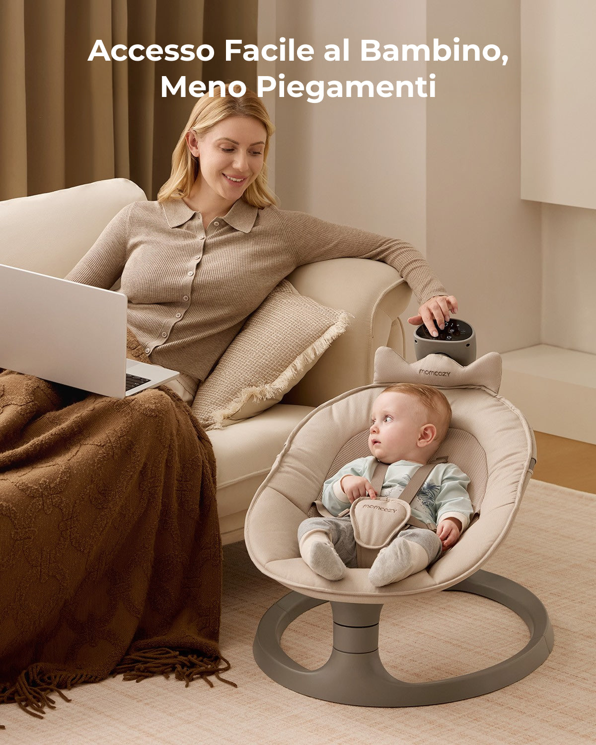 Altalena Elettrica 2 in 1 per Neonati Momcozy