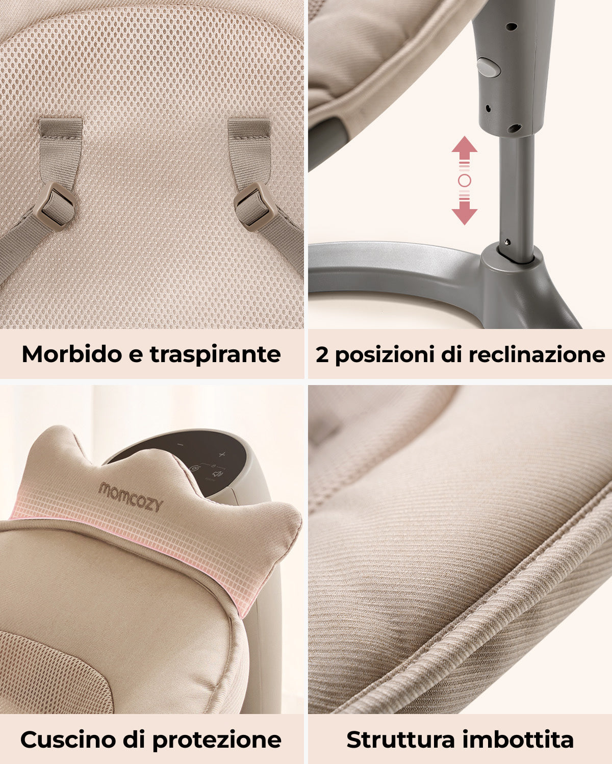 Altalena Elettrica 2 in 1 per Neonati Momcozy