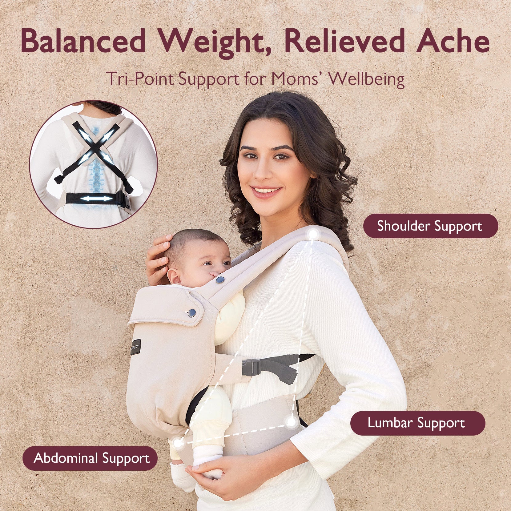 PureHug Baby Carrier - Khaki Color