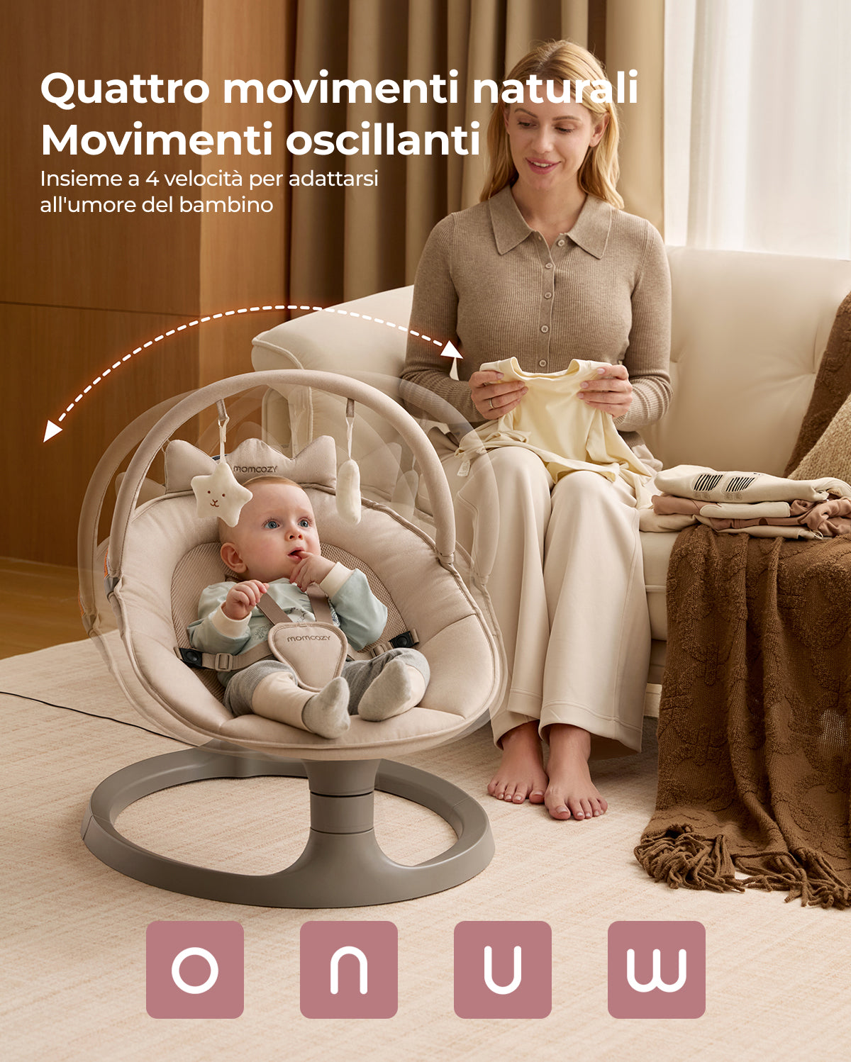 Momcozy 2-in-1 Electric Baby Swing