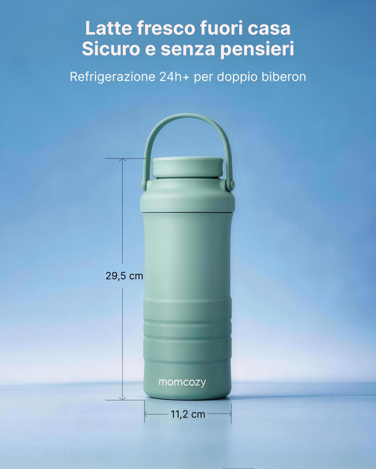 Kit On-the-Go: Scaldabiberon Portatile + Contenitore Refrigerante per Latte Materno 650ml