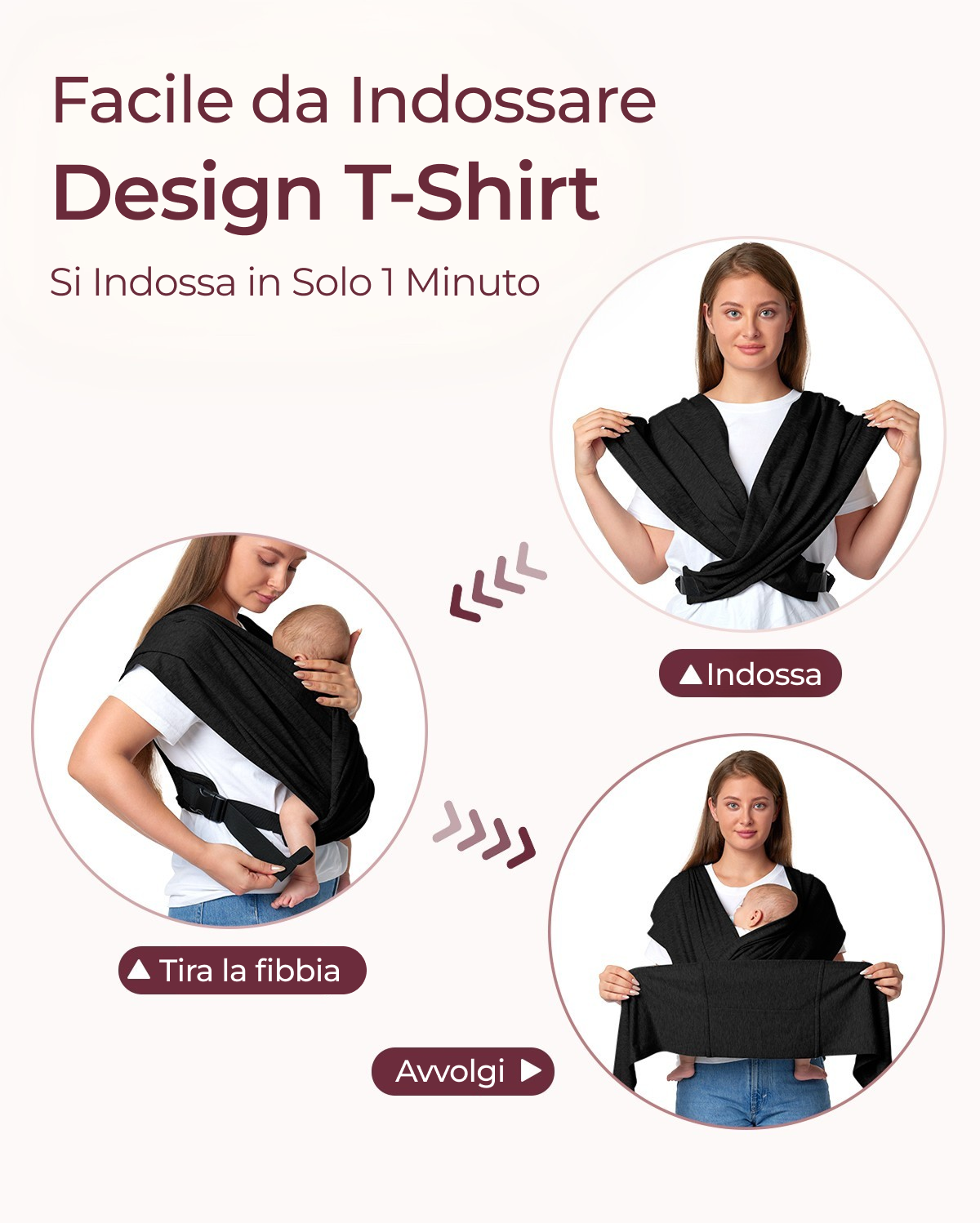 Fascia Porta Bebè Facile da Indossare | Mani Libere