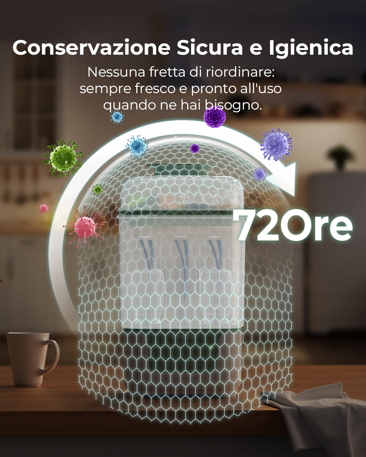 Sterilizzatore e Asciugabiberon Compatto 4 in 1 Momcozy