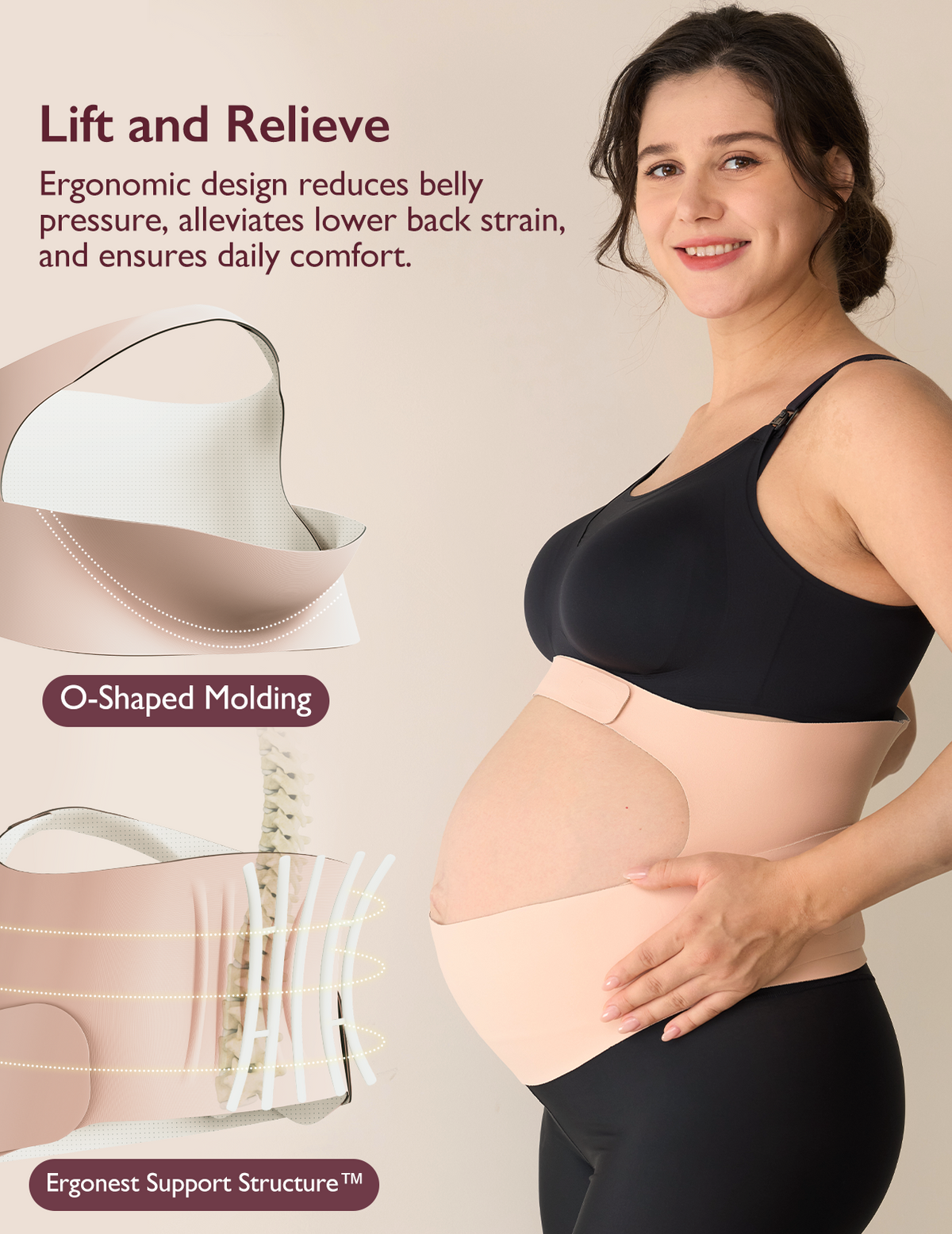Ergonest Maternity Belly Band & BirthEase Maternity Ball Bundle