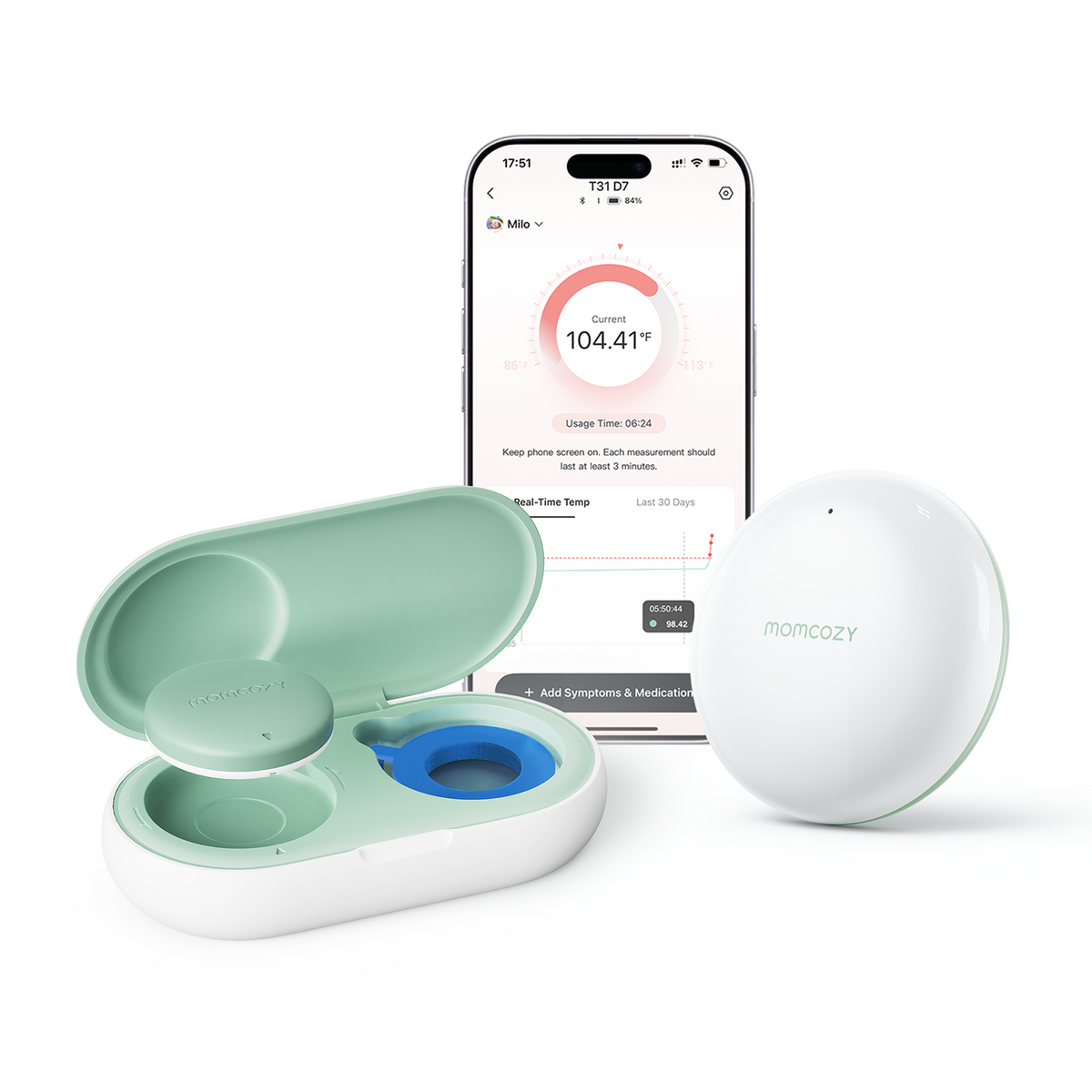 Termometro Intelligente Indossabile per Neonati Momcozy con Ripetitore