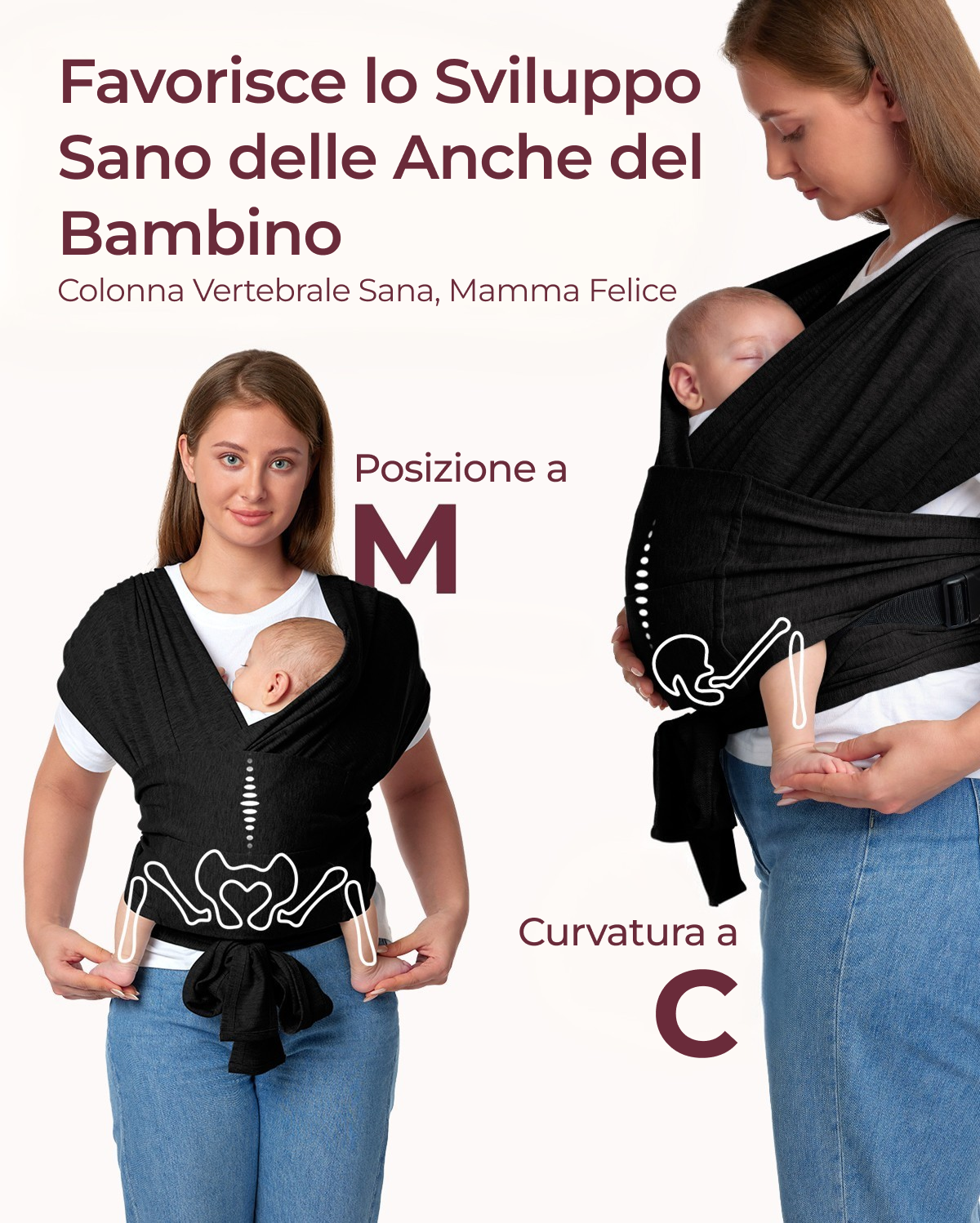 Fascia Porta Bebè Facile da Indossare | Mani Libere