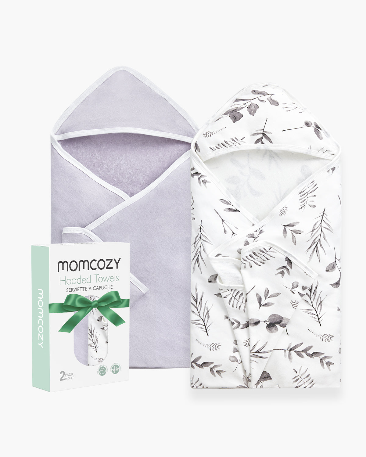 Asciugamano con Cappuccio per Neonato, Ideale per Baby Shower - Confezione da 2