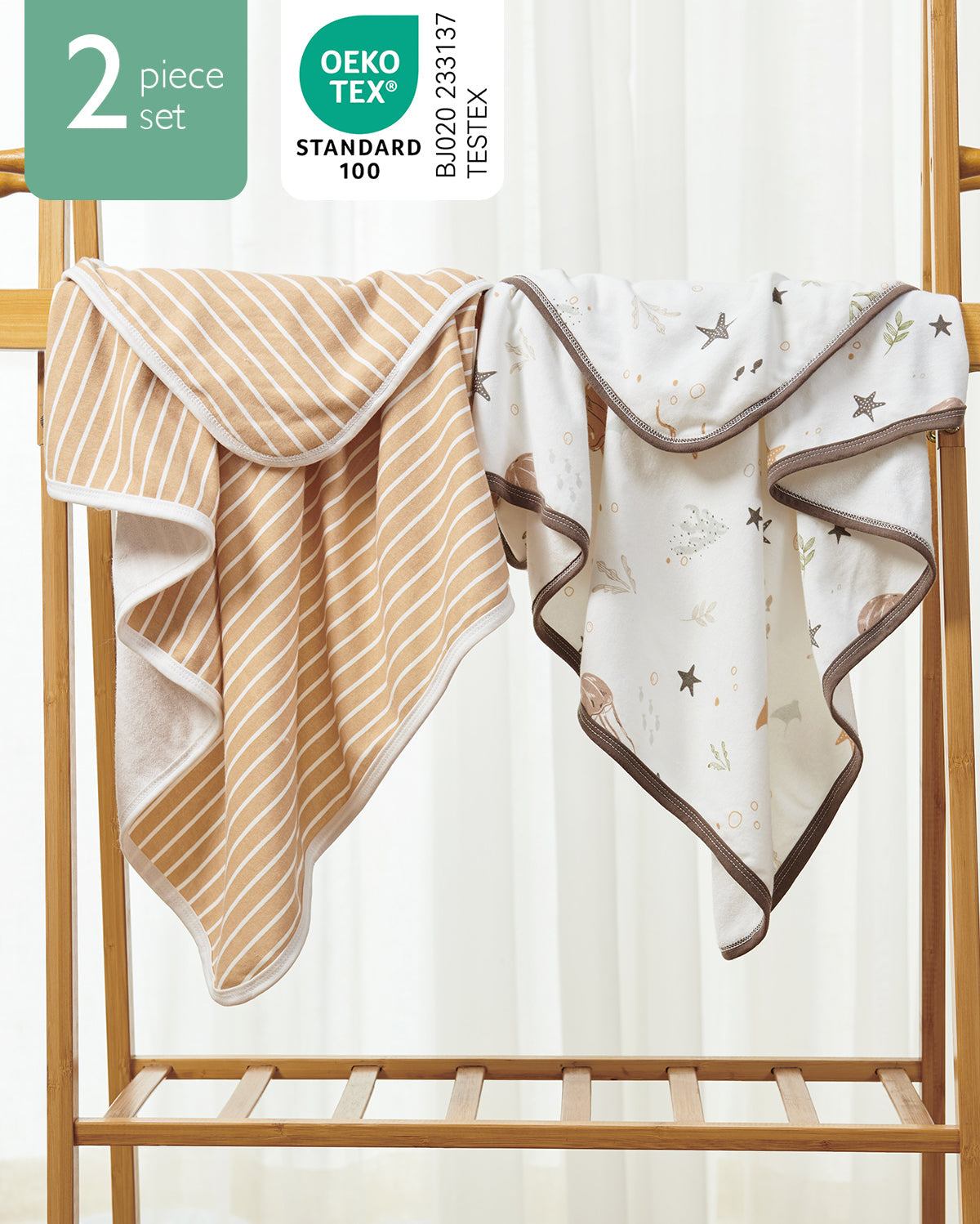 Asciugamano con Cappuccio per Neonato, Ideale per Baby Shower - Confezione da 2