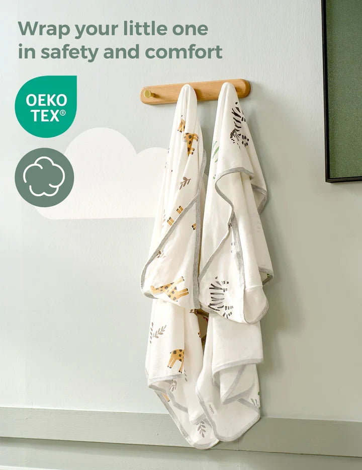 Asciugamano con Cappuccio per Neonato, Ideale per Baby Shower - Confezione da 2