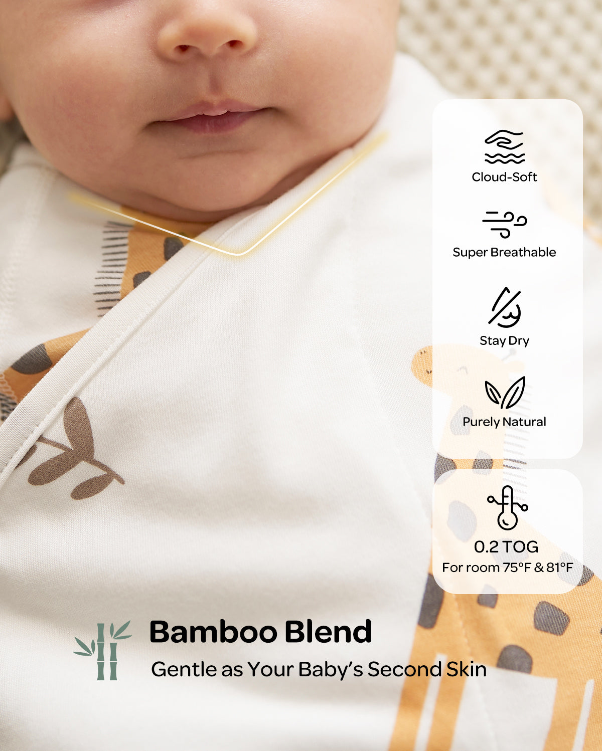 Baby Sleep Sack 1.5 TOG & Easy Swaddle Wrap For 0-3M Bundle