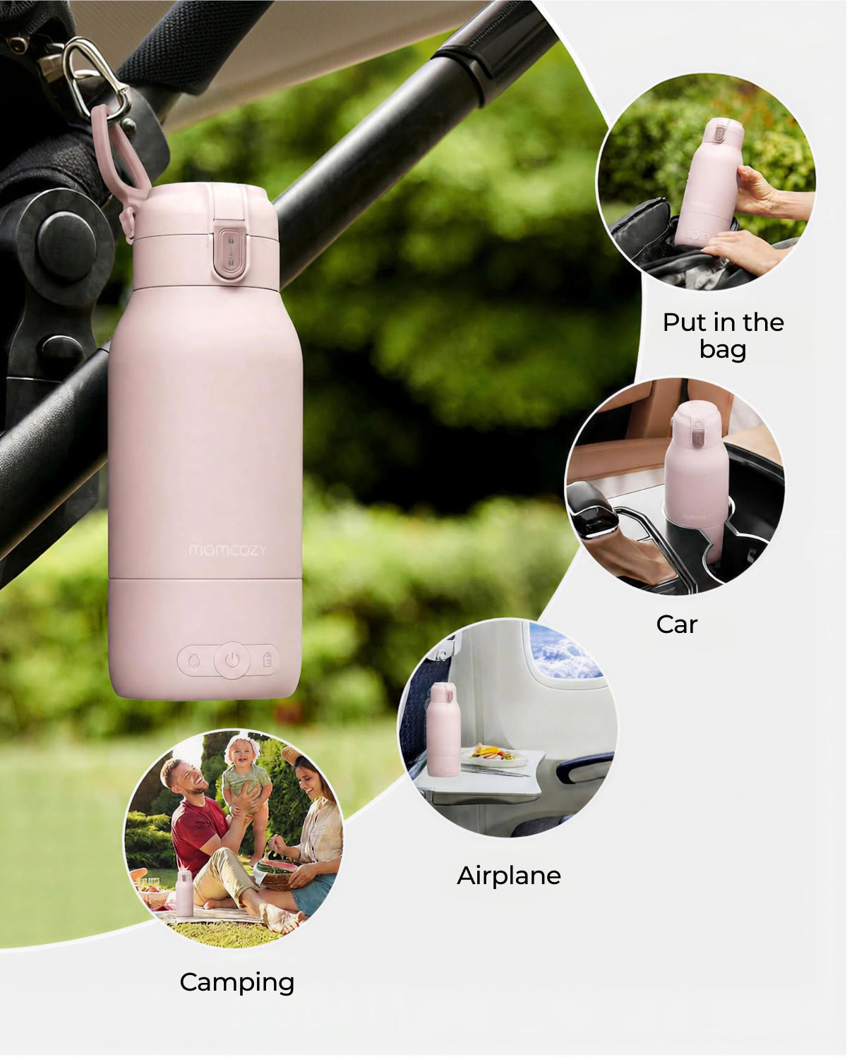 Momcozy Scaldabiberon Portatile Ultrarapido per Latte Materno, 500 ml