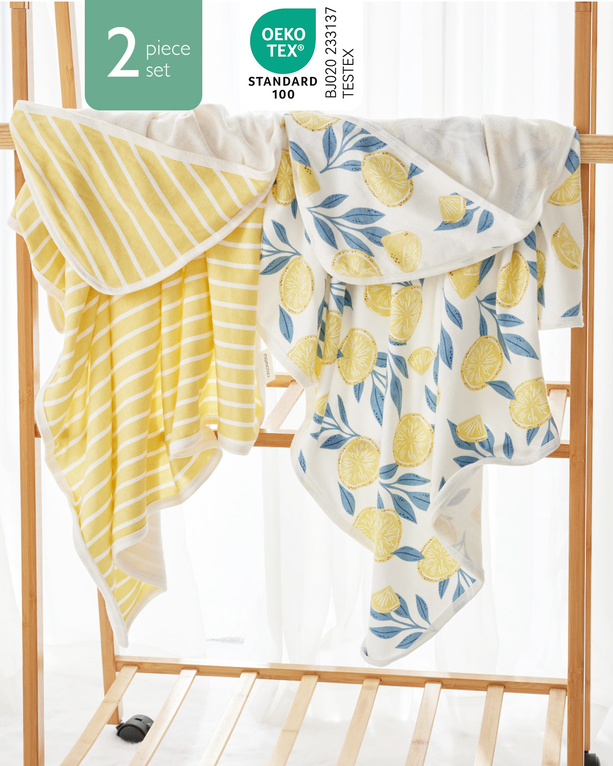 Asciugamano con Cappuccio per Neonato, Ideale per Baby Shower - Confezione da 2