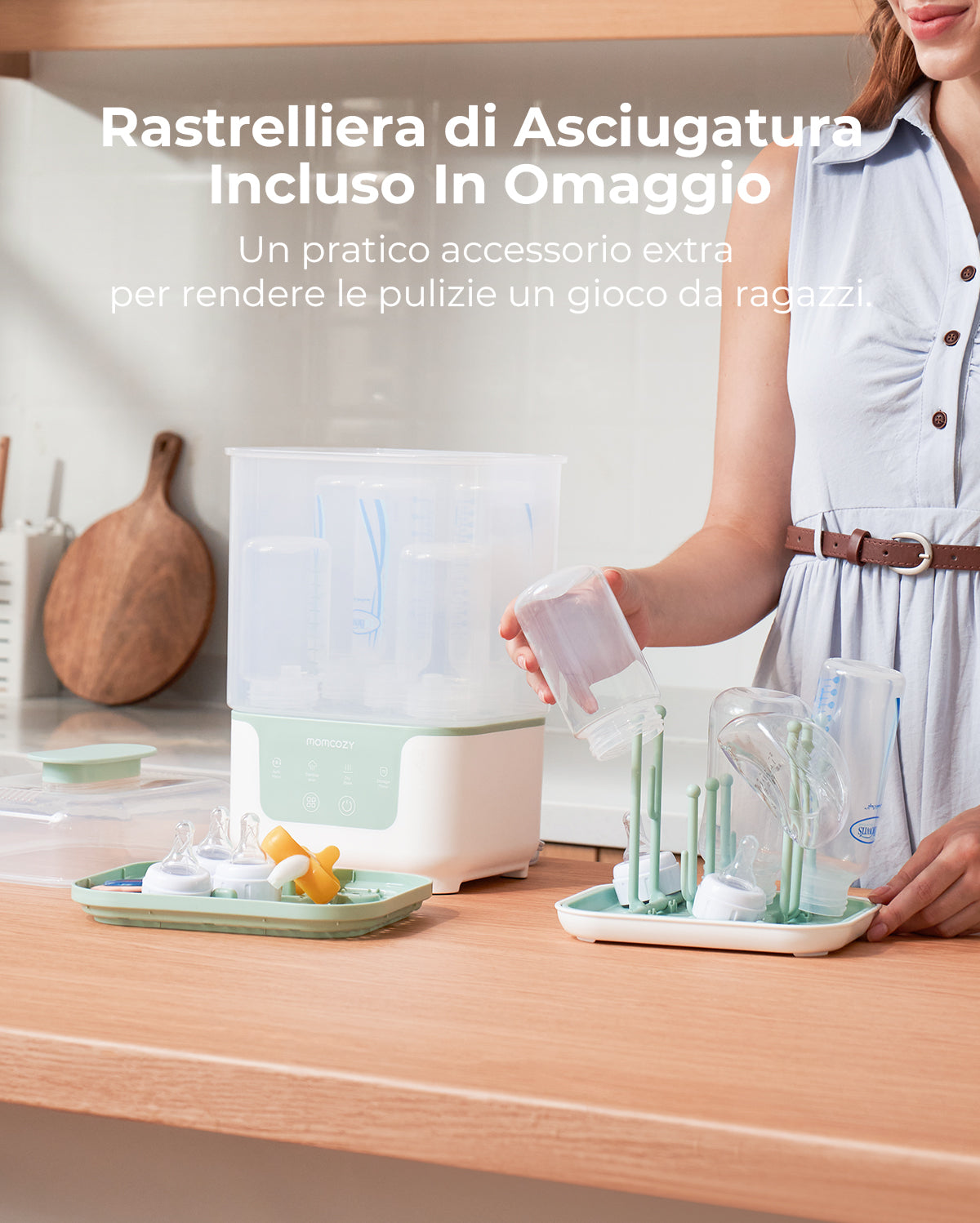 Sterilizzatore e Asciugabiberon Compatto 4 in 1 Momcozy