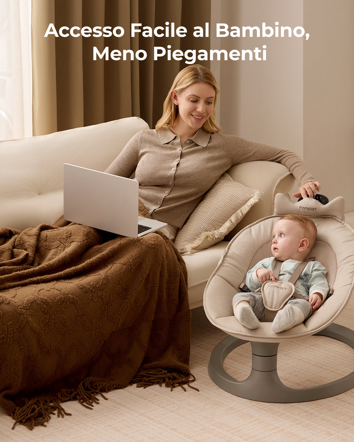 Momcozy 2-in-1 Electric Baby Swing