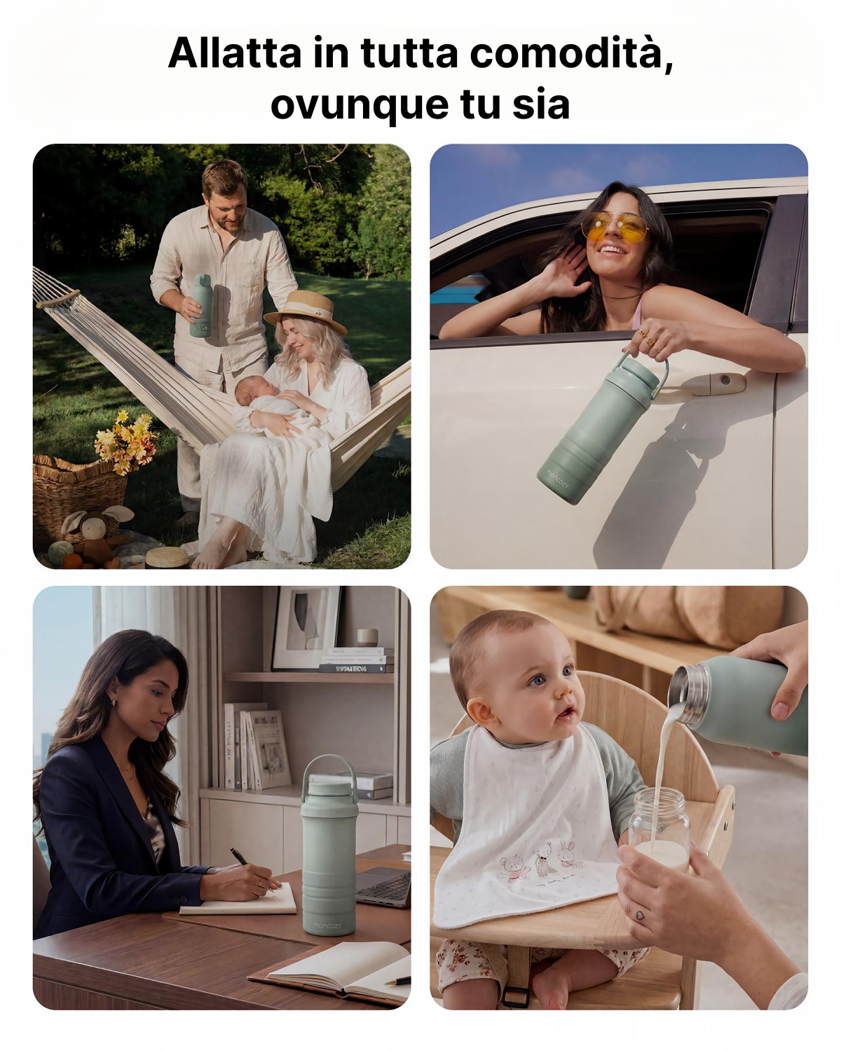 Kit On-the-Go: Scaldabiberon Portatile + Contenitore Refrigerante per Latte Materno 650ml