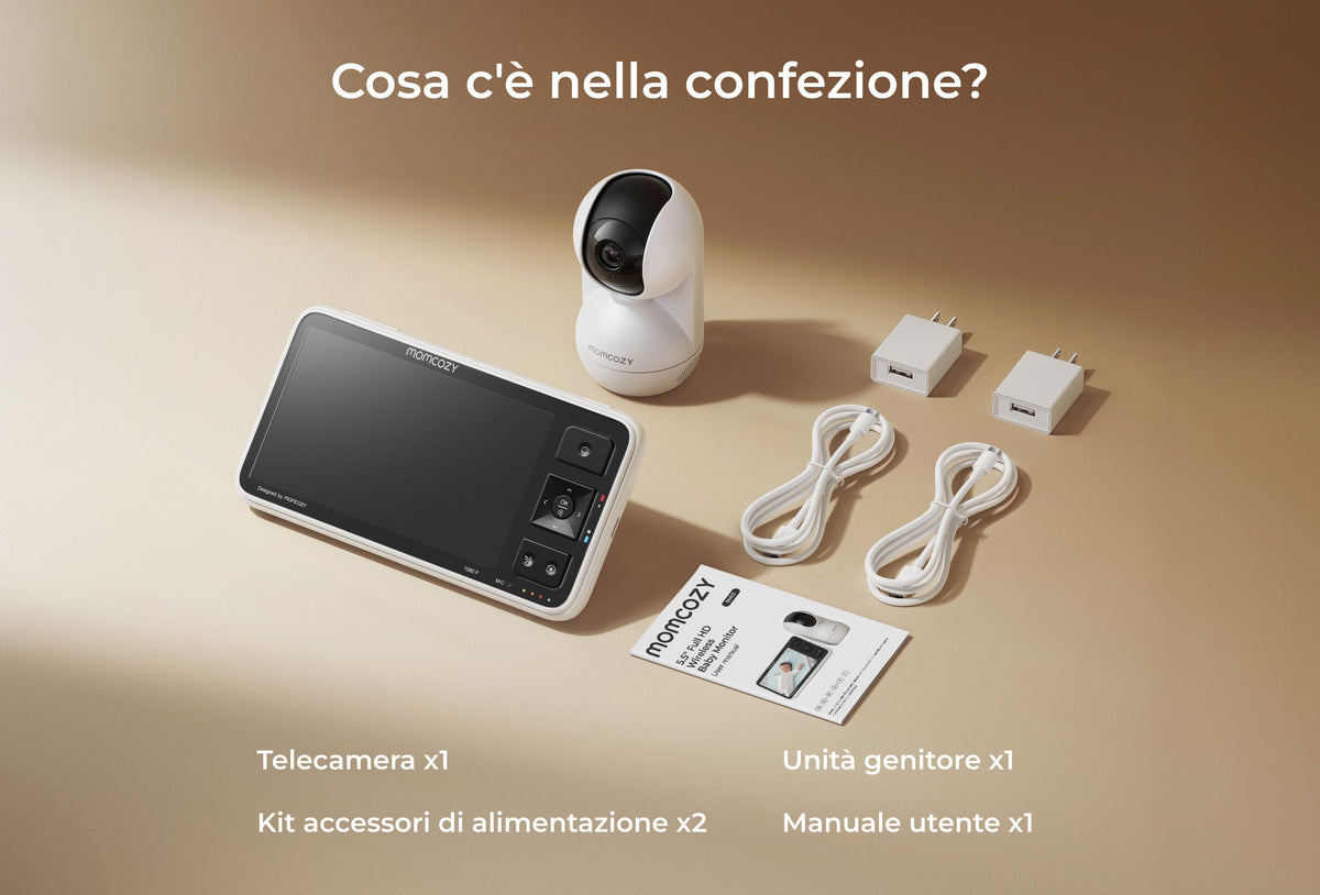 Baby Monitor Smart Non-WiFi 5,5 Pollici Full HD (BM03 Nero)