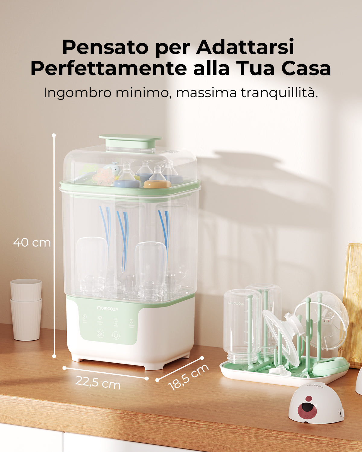 Sterilizzatore e Asciugabiberon Compatto 4 in 1 Momcozy
