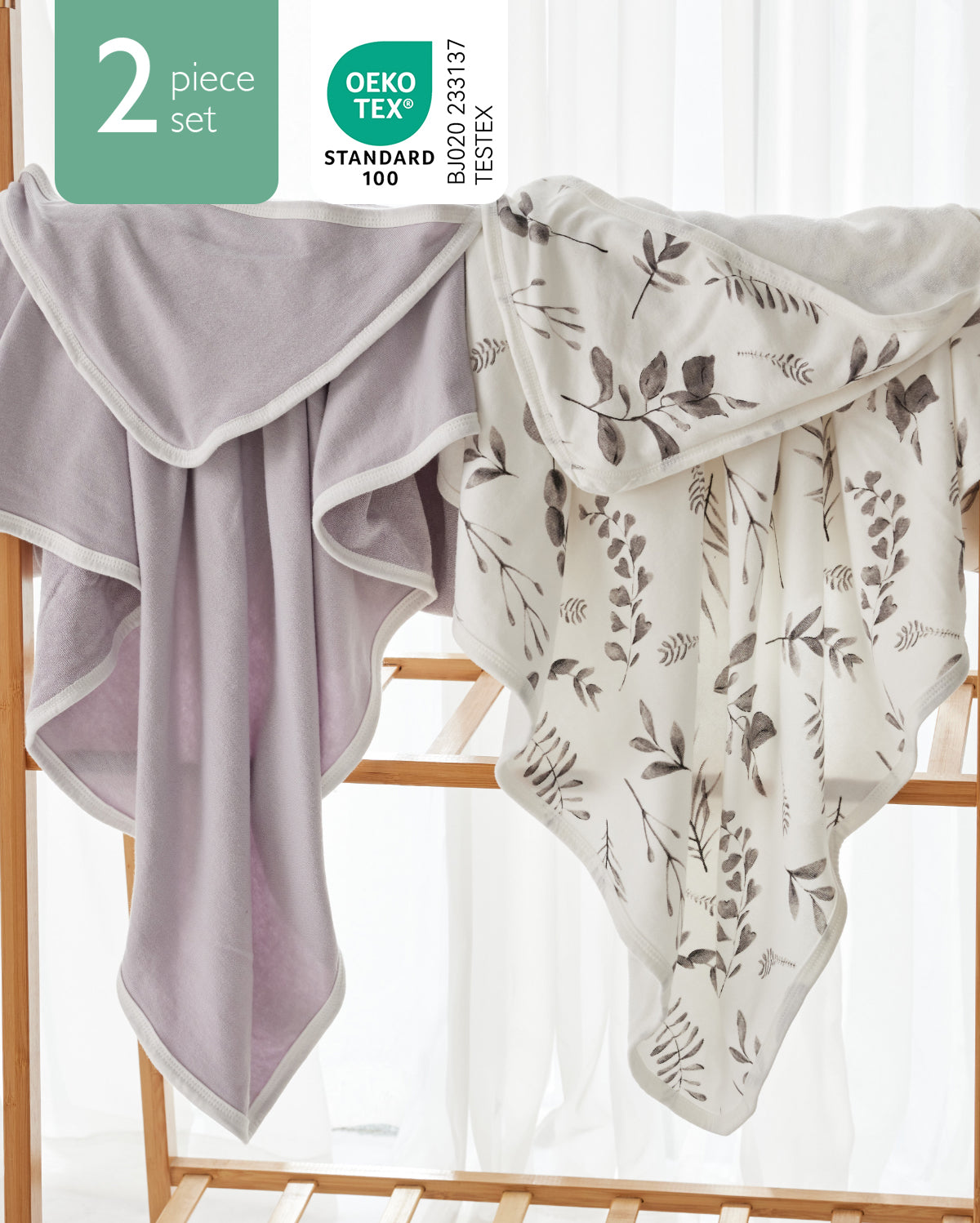 Asciugamano con Cappuccio per Neonato, Ideale per Baby Shower - Confezione da 2