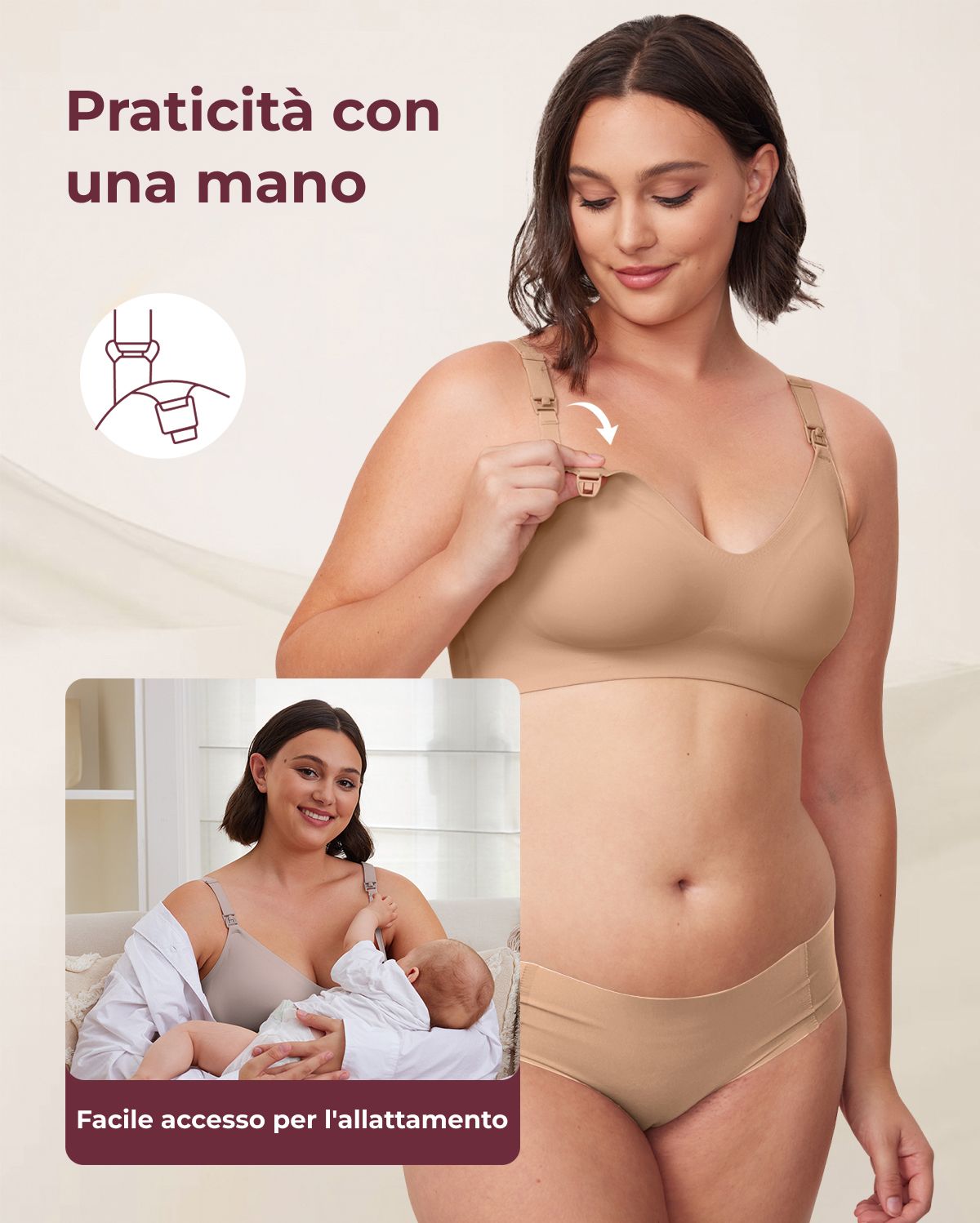 Reggiseno per Allattamento Ultra Morbido e Senza Cuciture YN21