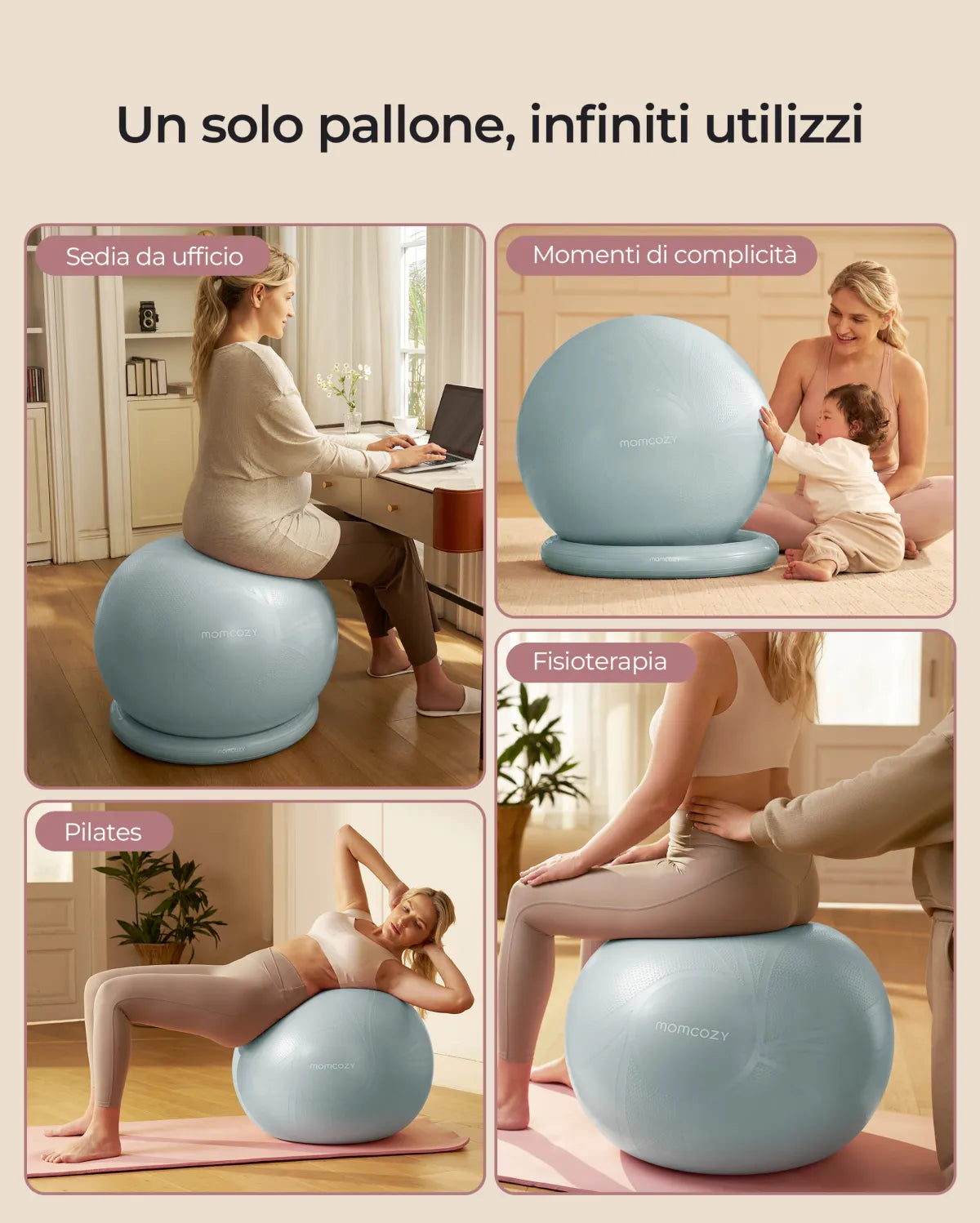Set con palla da ginnastica gravidanza Momcozy BirthEase