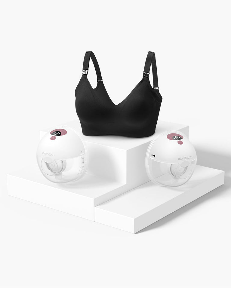 Kit Reggiseno M5 Smart: 2 Tiralatte Elettrici Indossabili M5 e 1 Reggiseno per Allattamento Comodo (YN21)