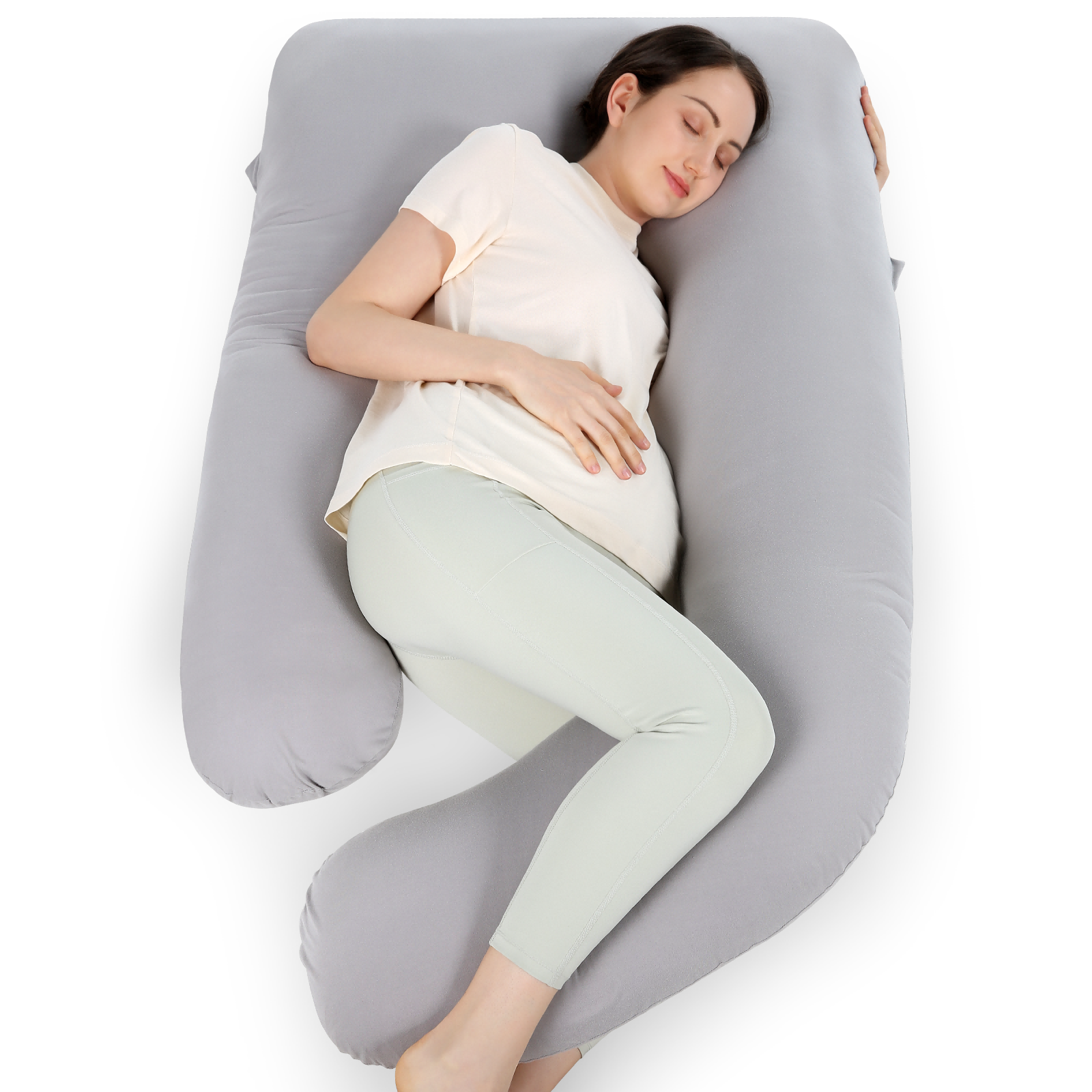 Cuscino Gravidanza a U in Cotone Huggable | Supporto Corpo Intero