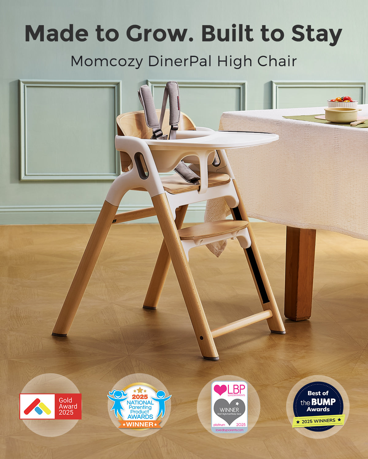 Momcozy DinerPal Baby High Chair: 5-Point Harness for Maximum Safety