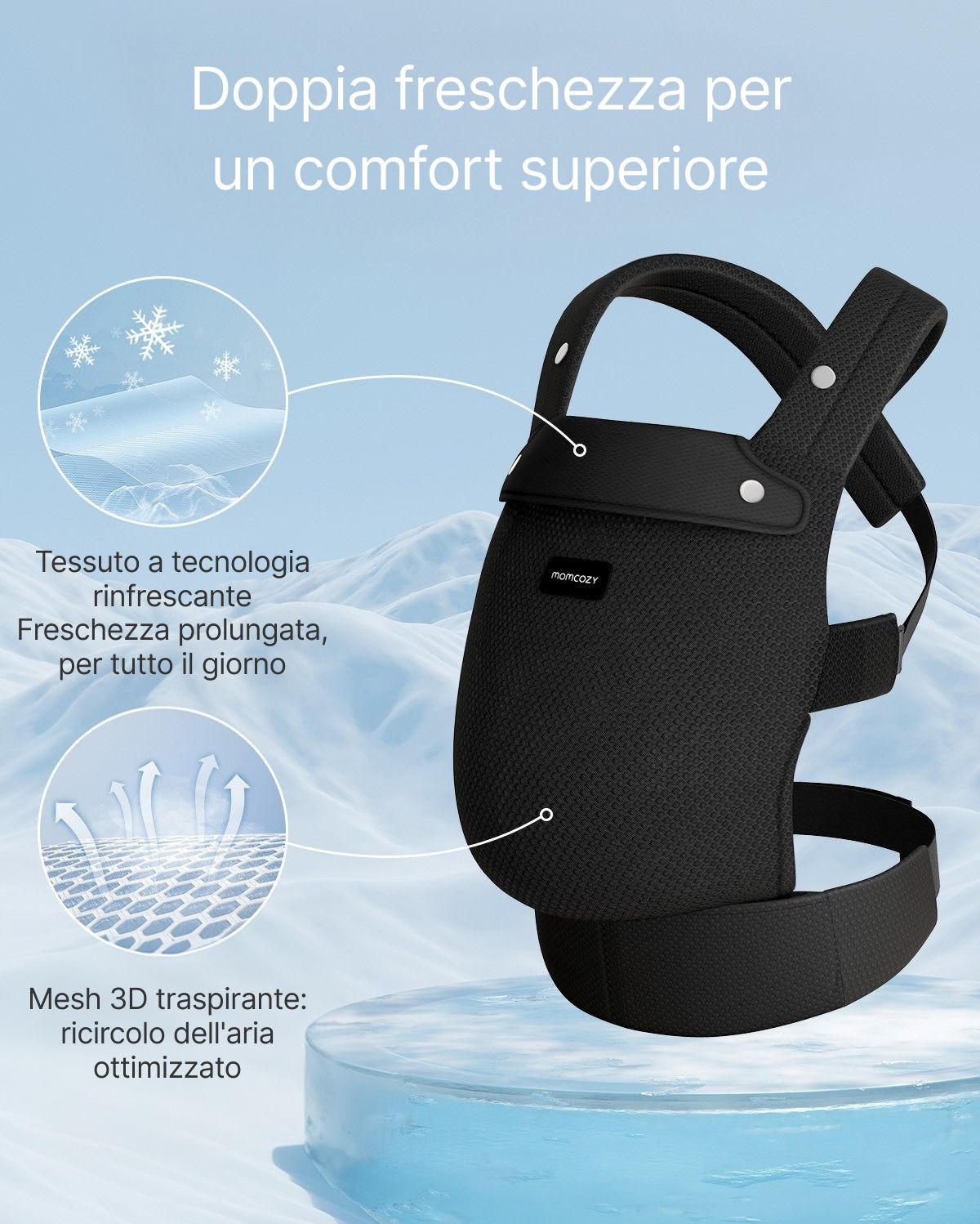 Marsupio per Neonati PureHug - Ergonomico, comodo e leggero