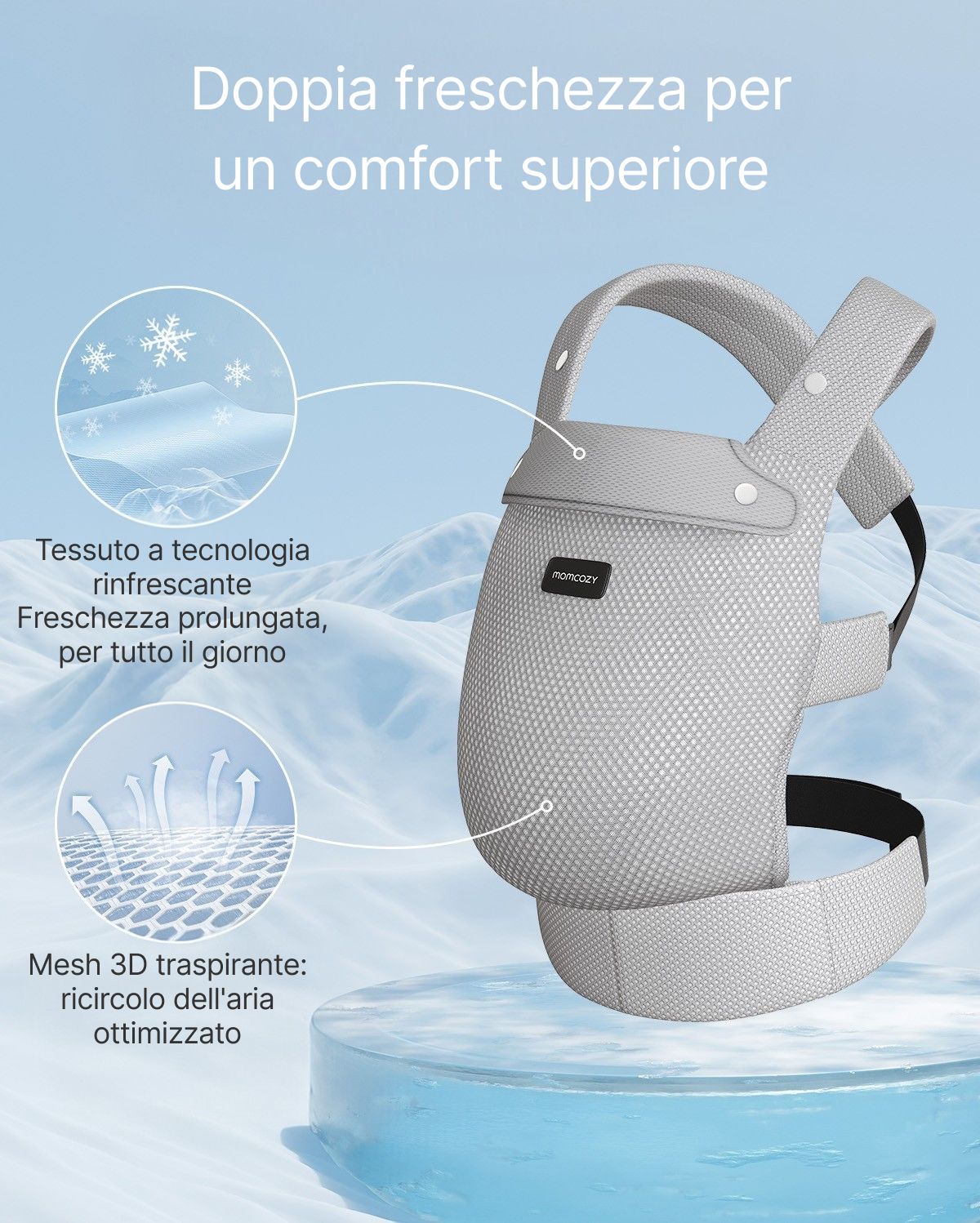 Marsupio per Neonati PureHug - Ergonomico, comodo e leggero