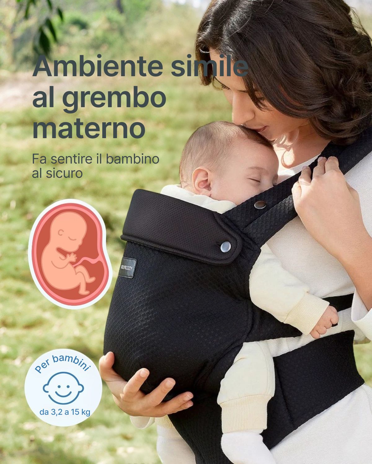 Momcozy Marsupio per Neonati PureHug in Rete Traspirante