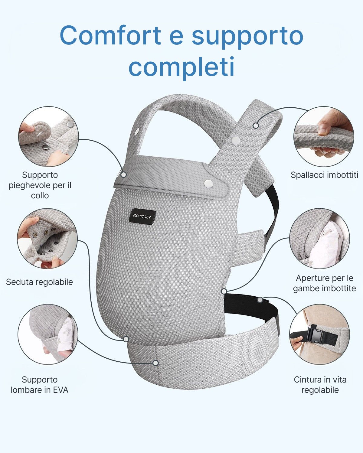 Marsupio per Neonati PureHug - Ergonomico, comodo e leggero