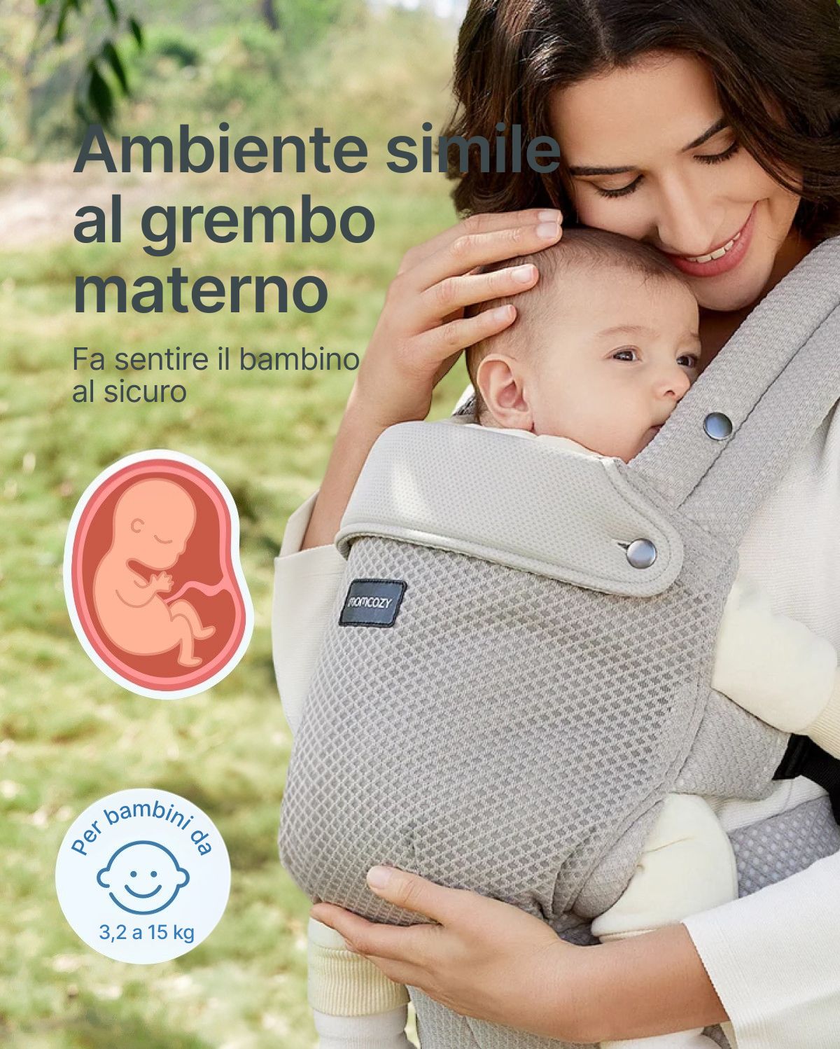 Marsupio per Neonati PureHug - Ergonomico, comodo e leggero