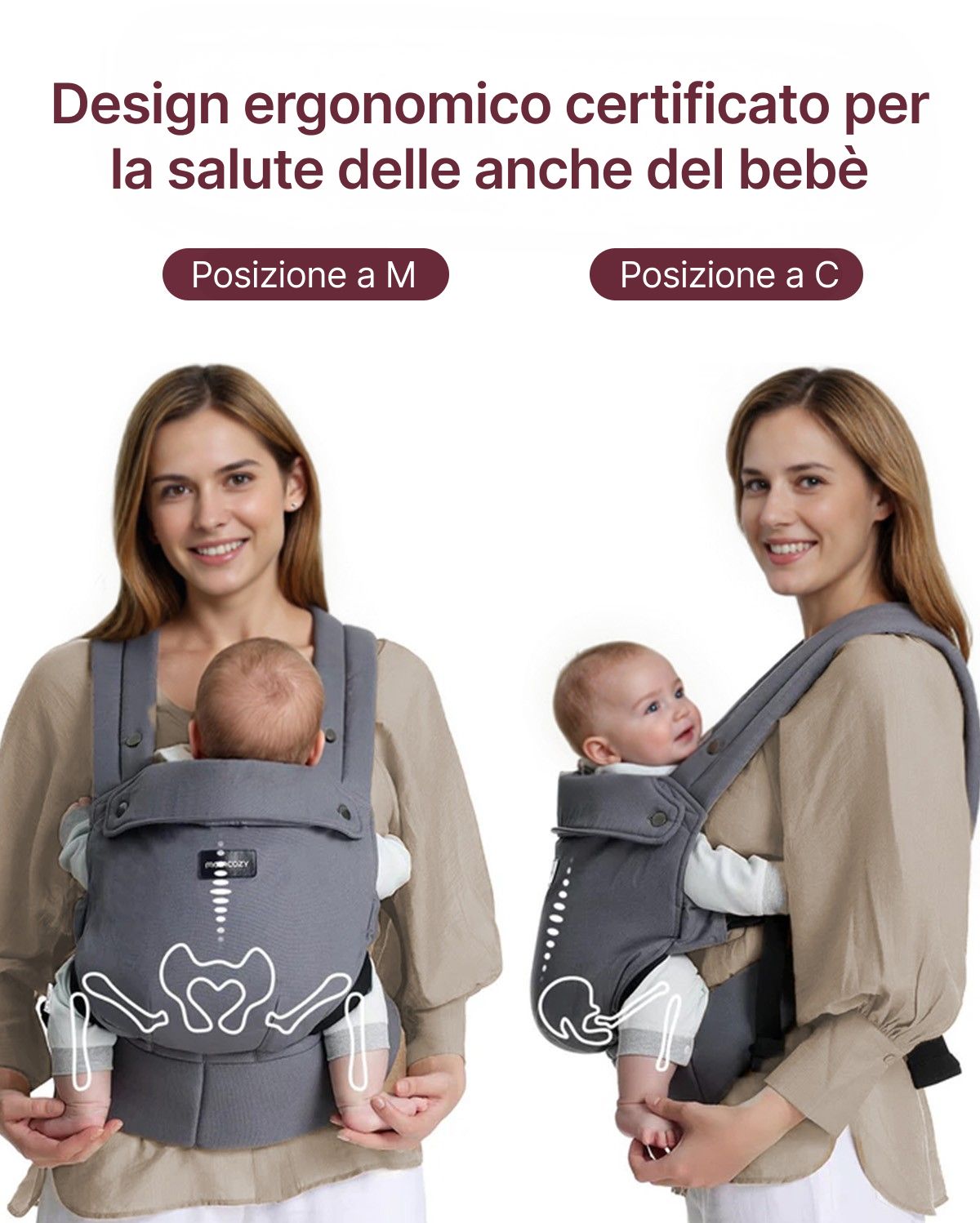 Marsupio per Neonati PureHug - Ergonomico, comodo e leggero