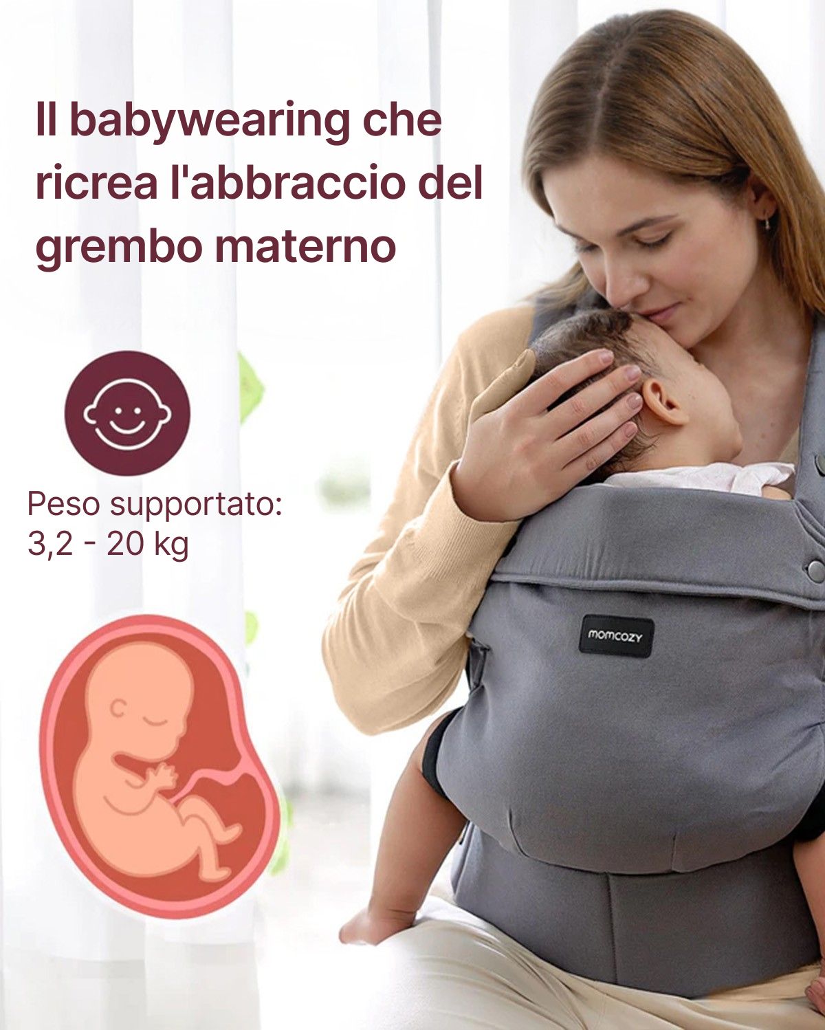 Marsupio per Neonati PureHug - Ergonomico, comodo e leggero